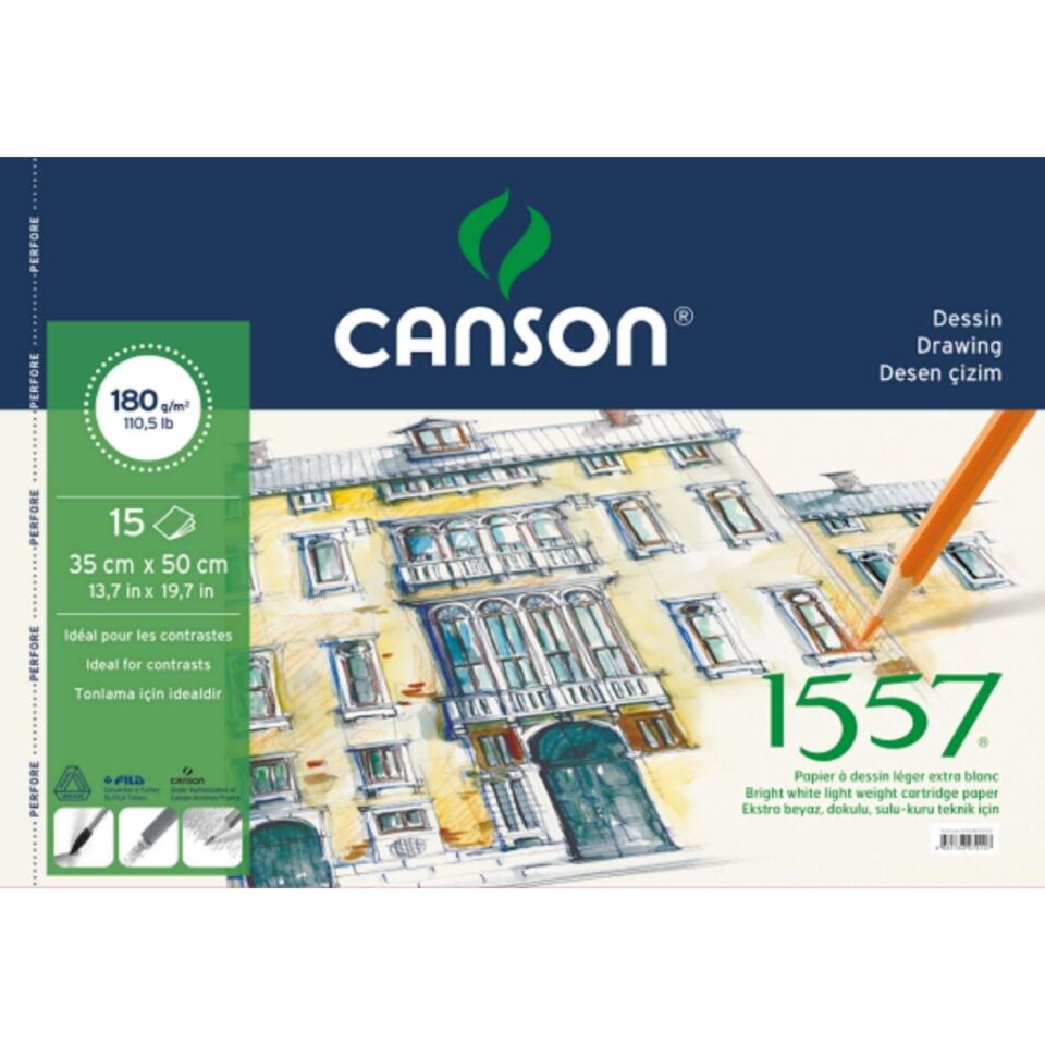 Canson 1557 Resim ve Çizim Bloğu 180 gr 35x50 15 Yaprak