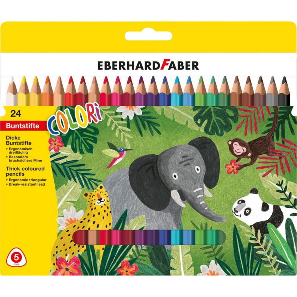 Eberhard Faber Tri Winner Kalın Üçgen Boyama Kalemi 5mm Mine 12 Renk