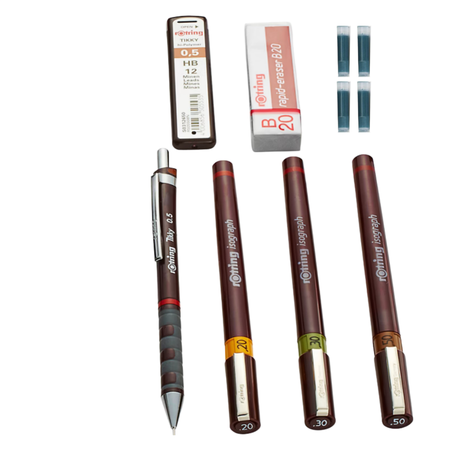 rOtring Isograph Junior 3'lü Rapido Seti 0.2mm 0.3mm 0.5mm S0699320