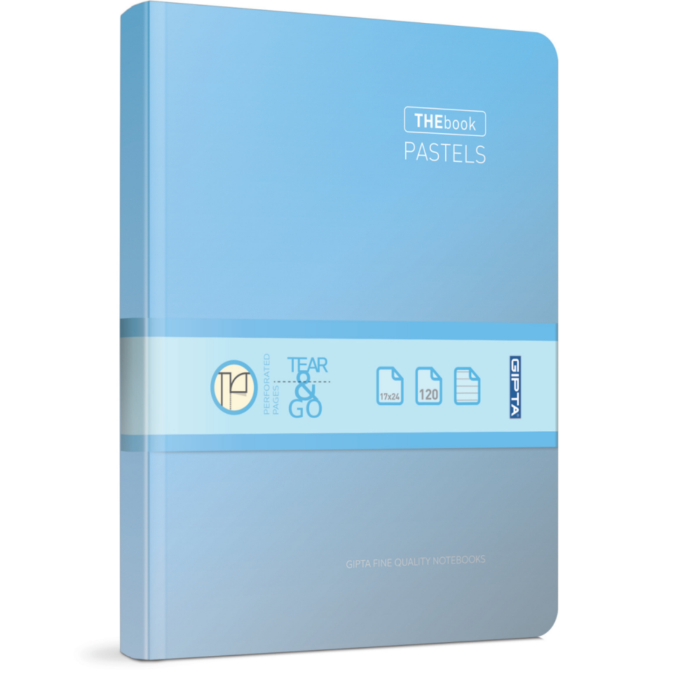 Gıpta 3058 Thebook Pastel ip Dikiş Sert Kapak Çizgisiz Defter 17x24 160 Yaprak Turkuaz
