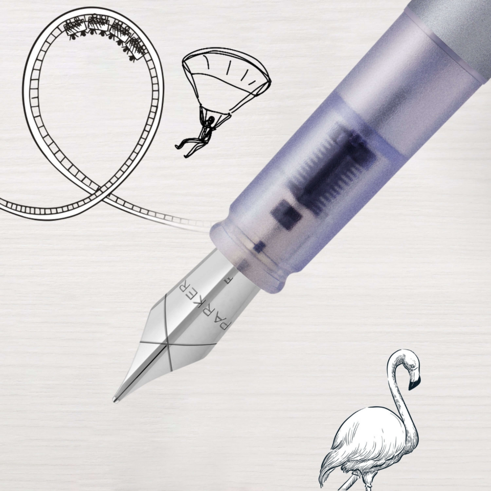 Parker Vector XL Dolma Kalem M Uç Gümüş Mavi 2159745