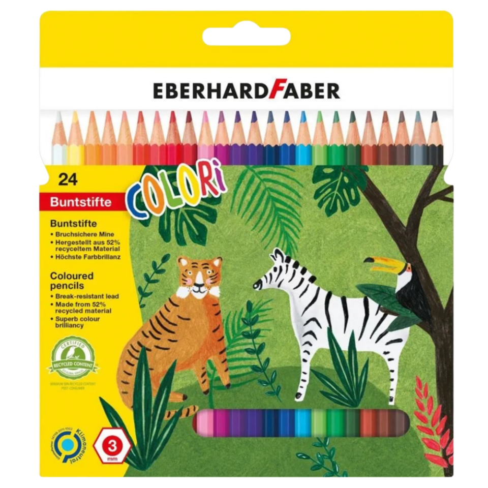 Eberhard Faber Altıgen Boyama Kalemi 3 mm Mine 24 Renk