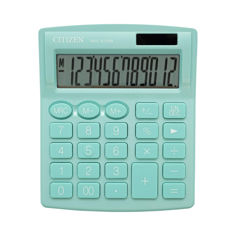 Citizen SDC-812Nrgne Hesap Makinası Yeşil 812002