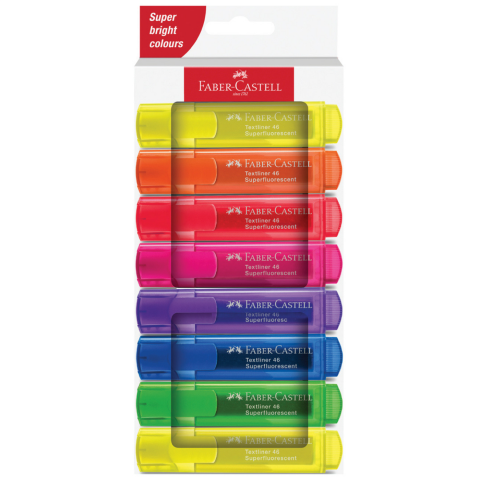 Faber-Castell Fosforlu Kalem 46 Şeffaf 8'li Set - 254648