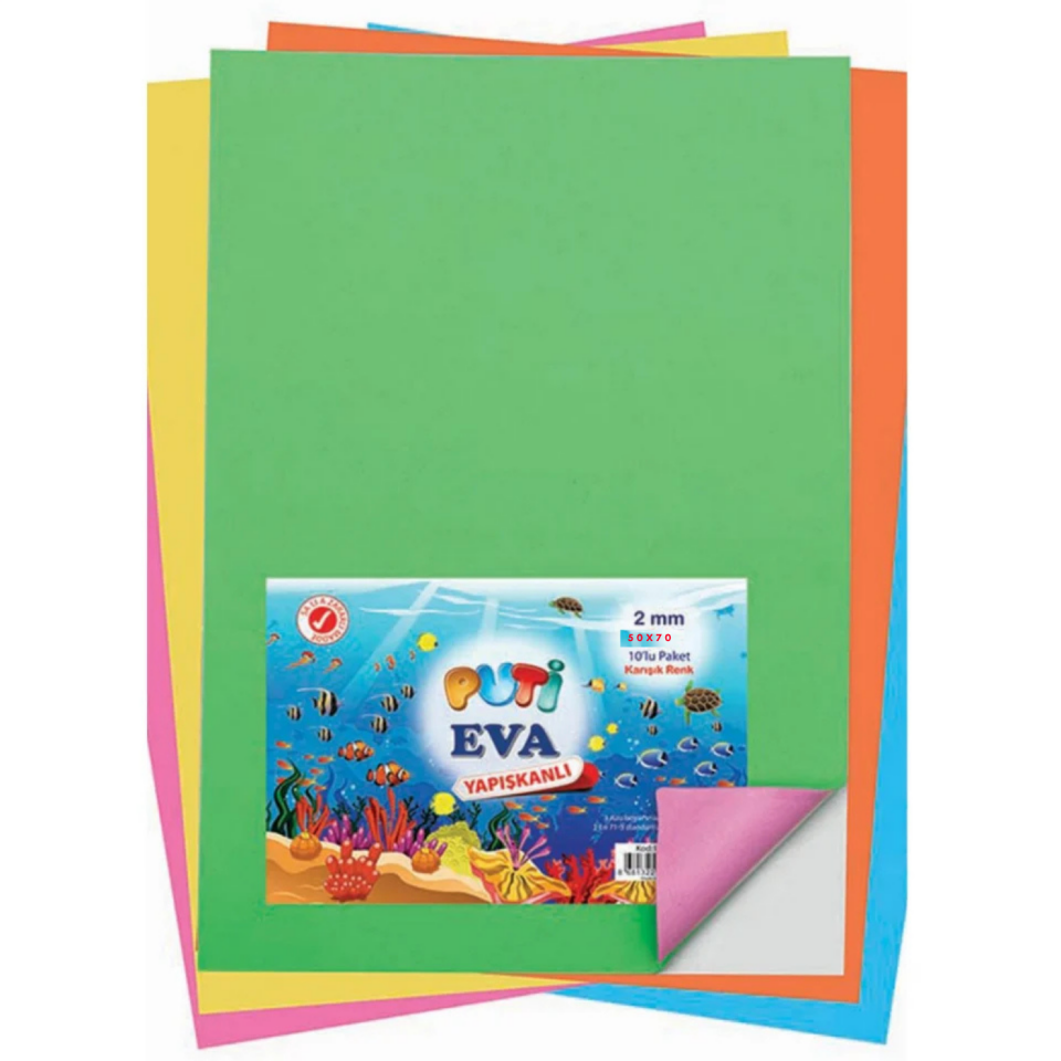 Puti 1161 Eva 50x70 Yapışkanlı Klasik 10'lu 10 Renk