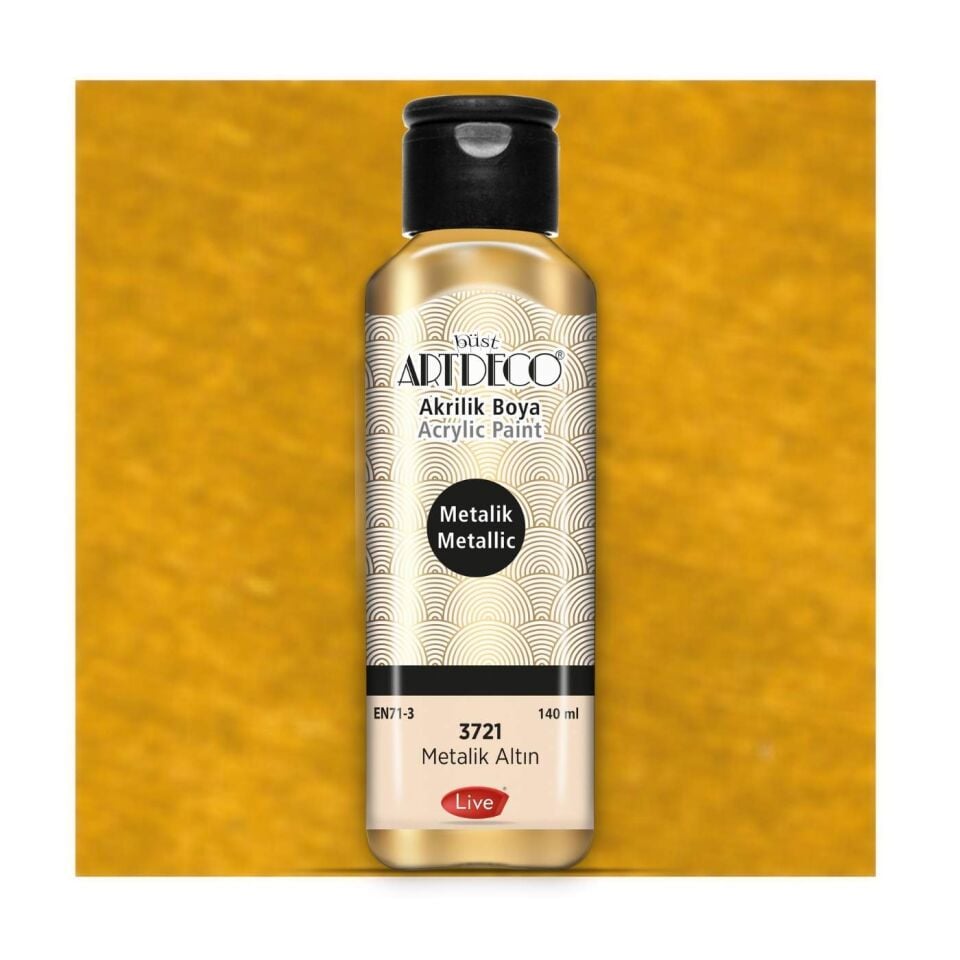 Ardeco 3721 Metalik Akrilik Boya Altın 140 ml