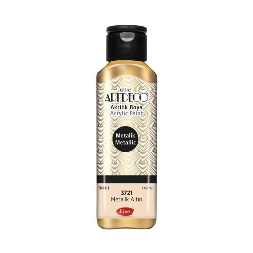 Ardeco 3721 Metalik Akrilik Boya Altın 140 ml