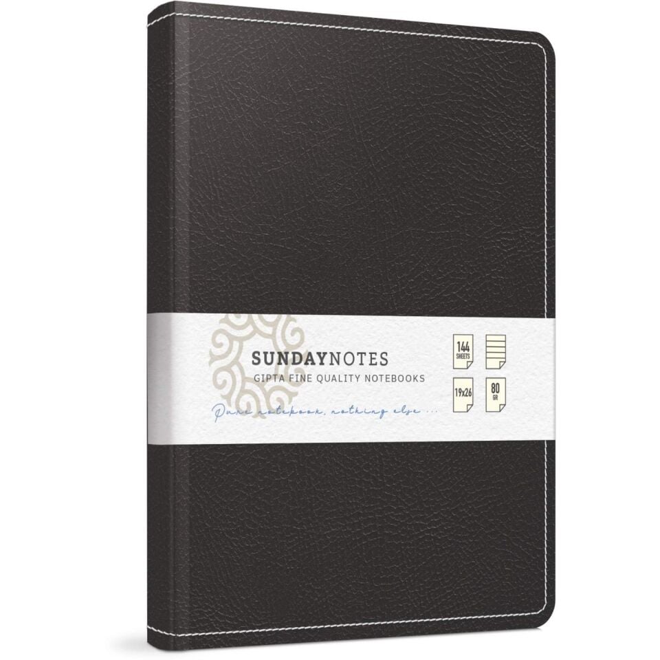 Gıpta Sunday Notes 17x24 İplik Dikiş Deri Kaplama Defter Çizgisiz 140 Yaprak