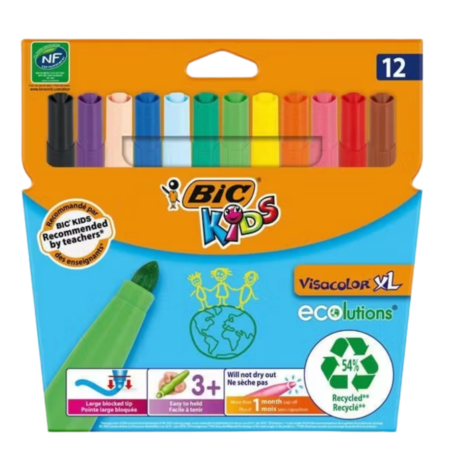 Bic Visa Jumbo Keçeli Boya Kalemi 12 Renk