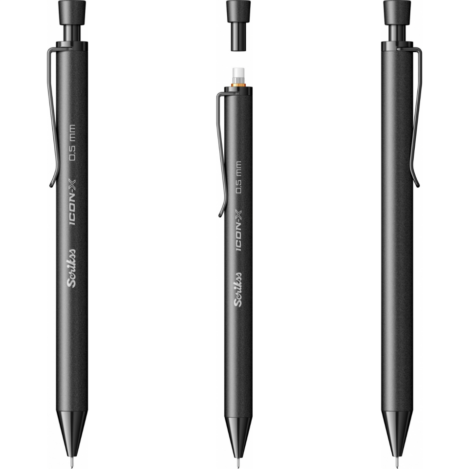 Scrikss Icon-X Metal 0,5 Mm Versatil - Uçlu Kalem Mat Siyah