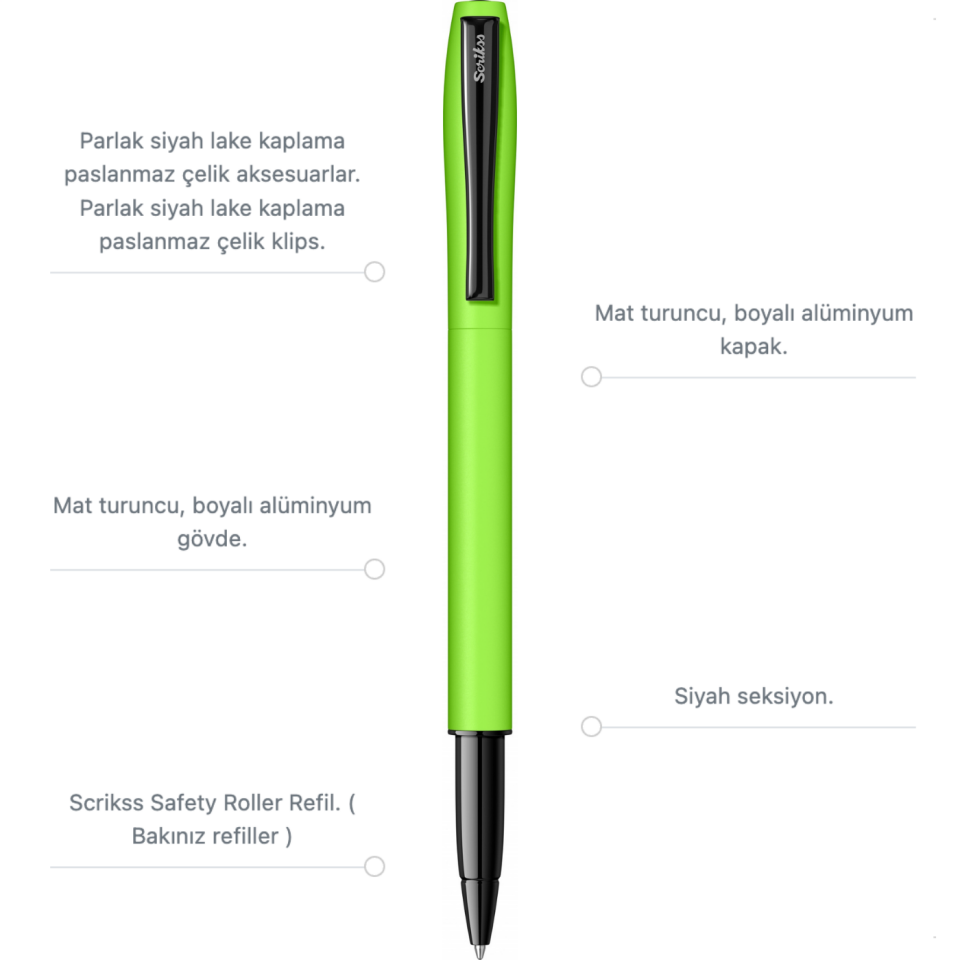 Scrikss Karnaval Roller Kalem Neon Yeşil