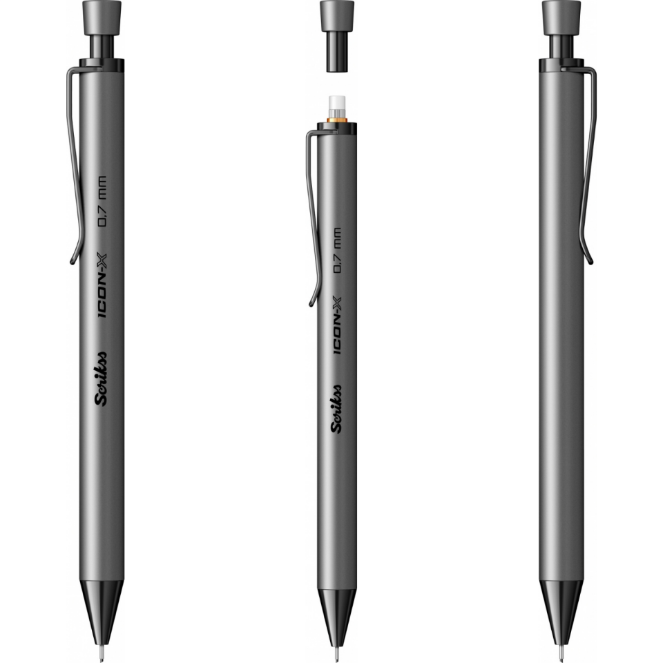 Scrikss Icon-X Metal 0,7 mm Versatil - Uçlu Kalem Mat Siyah