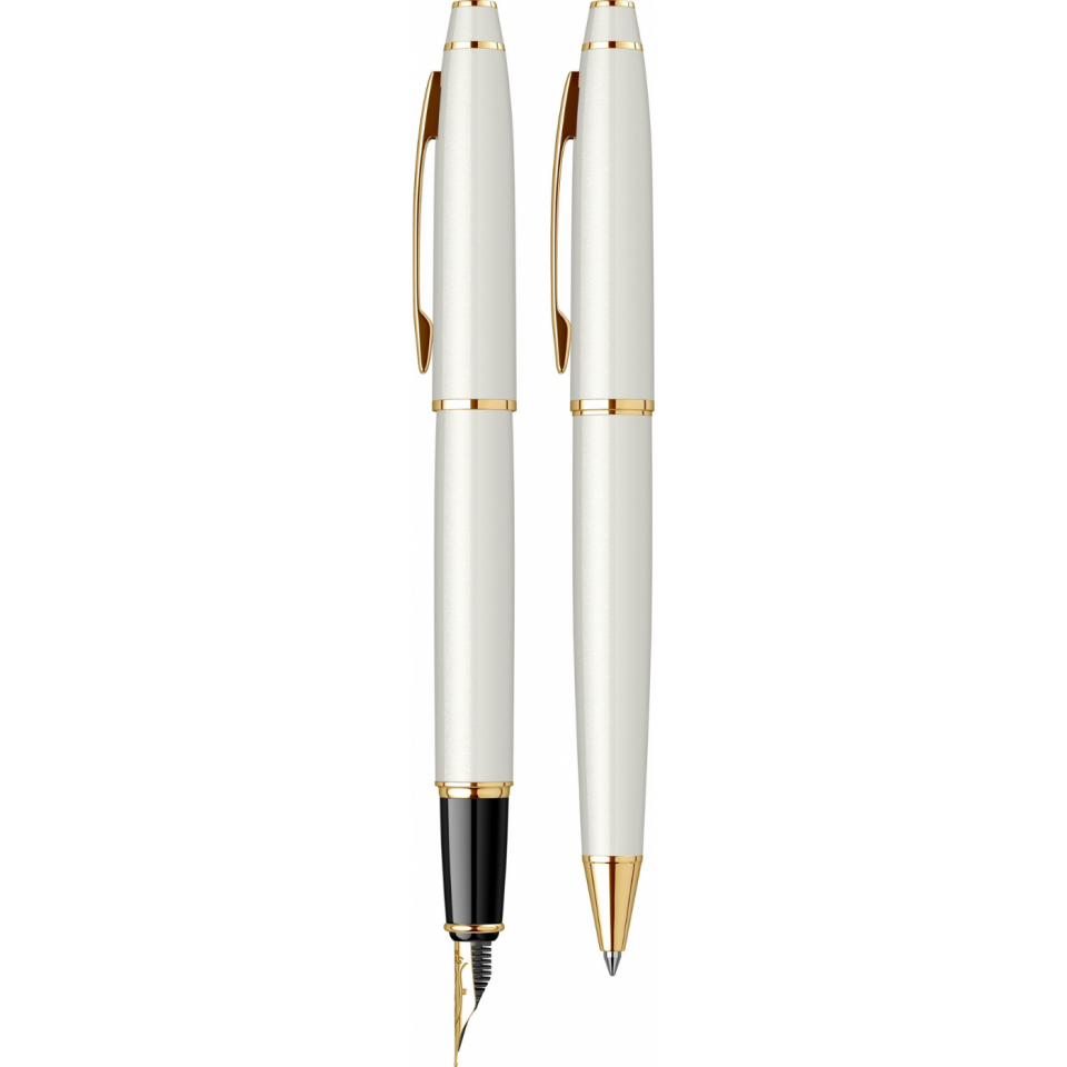 Scrikss 35 Dolmakalem Tükenmez Kalem 2'li Set Beyaz Altın