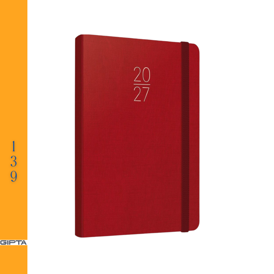 Gıpta 139-ERK Ekonomik Ciltbezi 13x21 cm Günlük Ajanda Kırmızı 2027