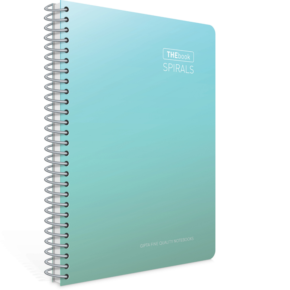 Gıpta 5519 Thebook Spiralli Sert Kapak 17x24 Kareli Defter 140 Yaprak Turkuaz