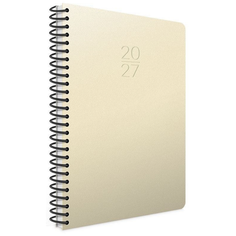 Gıpta 422-Sek Spiralli Sert Kapak 20x28 cm Haftalık Ajanda 2027 Krem
