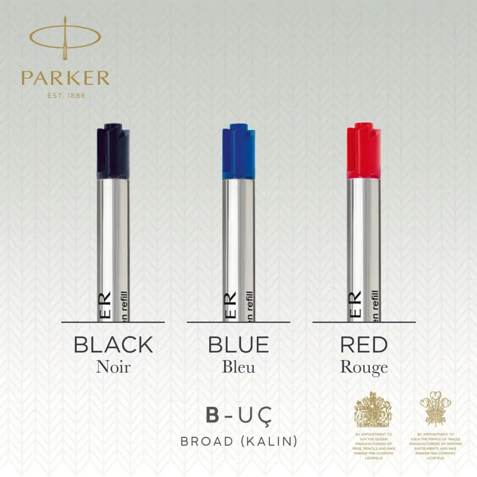 Parker Tükenmez Kalem Refill Blister Broad (Kalın) B Uç Mavi 1950365
