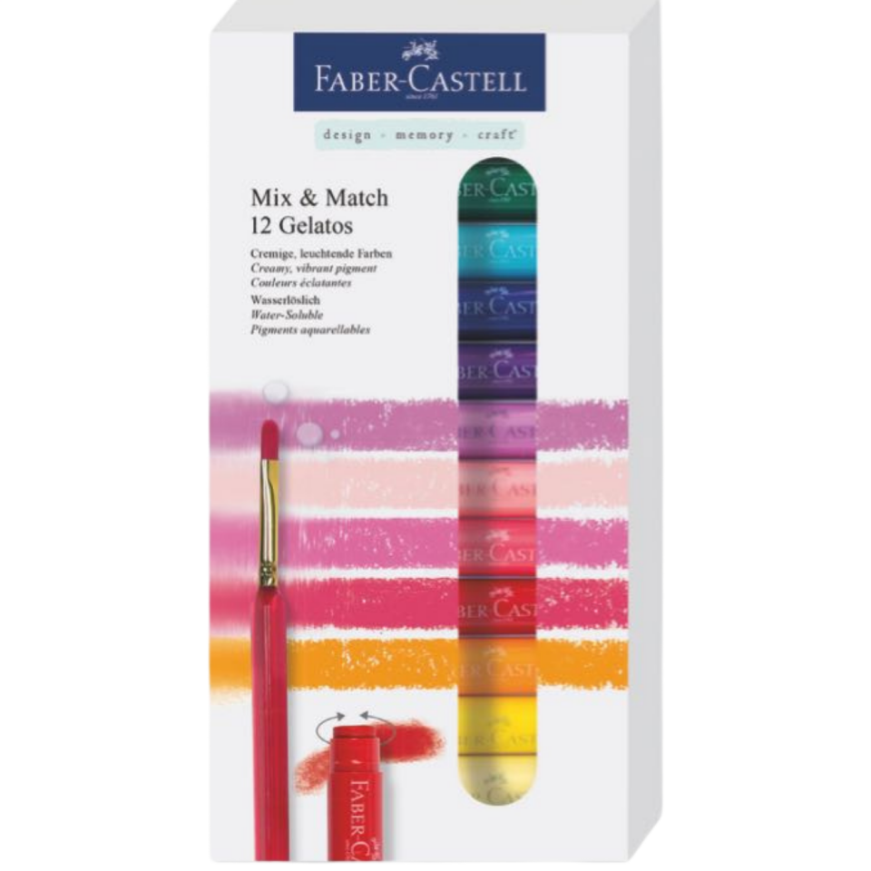 Faber-Castell Faber Gelato Mum Boya 12 Karışık Renkler 121812