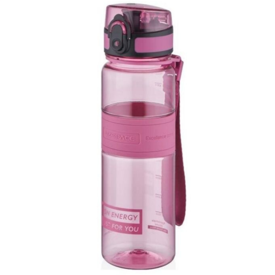 Uzspace 5026 Silikon Gövde Tritan Su Matarası 550 ml Pembe