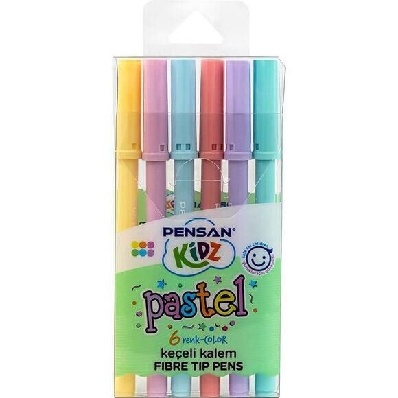 Pensan 99090 Kidz Pastel Renkler Keçeli Kalem 6 Renk