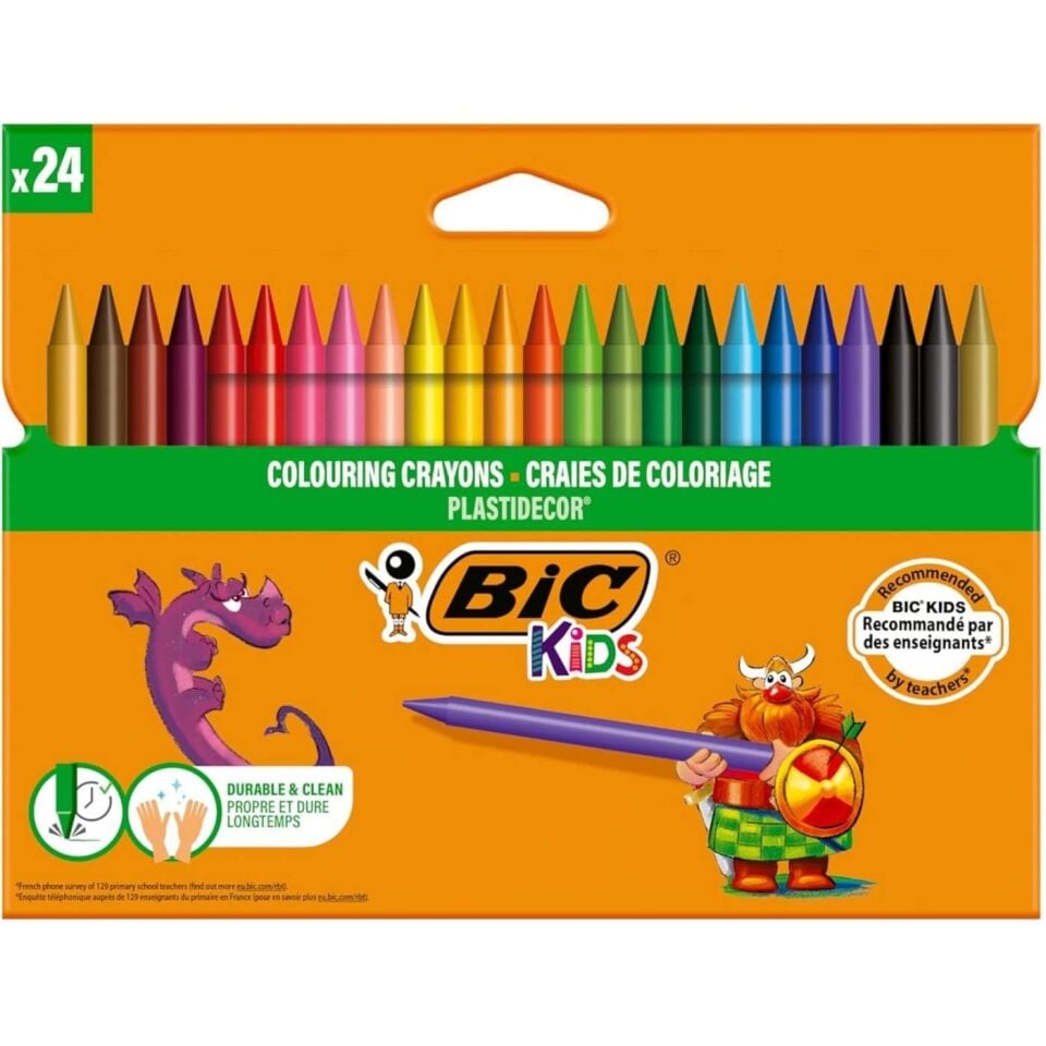Bic 8297724 Kids Plastidecor Elleri Kirletmeyen Üçgen Pastel Boya 24 Renk