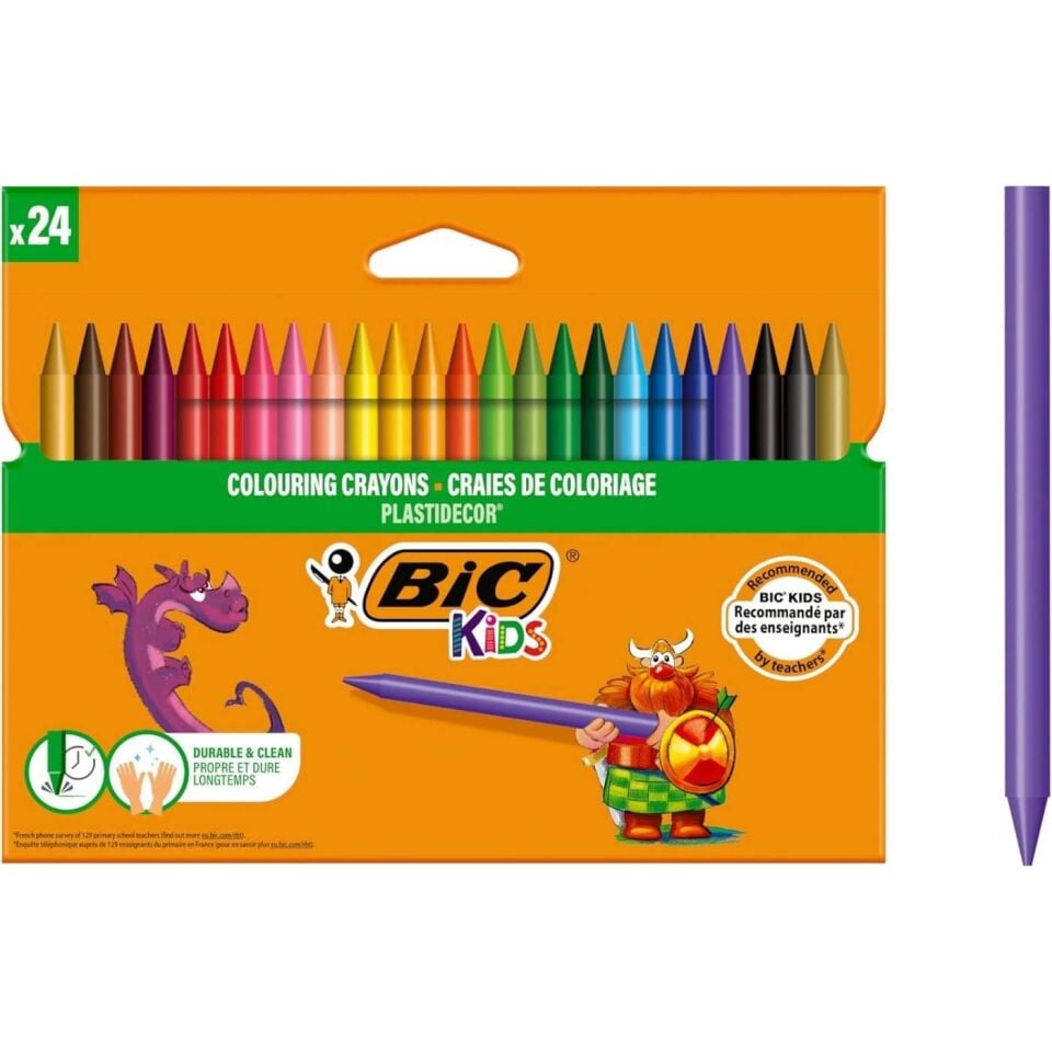 Bic 8297724 Kids Plastidecor Elleri Kirletmeyen Üçgen Pastel Boya 24 Renk