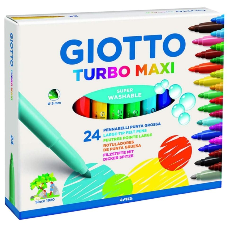 Giotto 455000 Turbo Maxi Keçeli Kalem Jumbo 24'lü