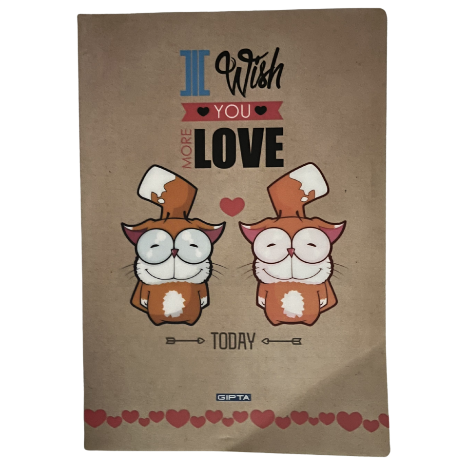 Gıpta 6807 Love Tel Dikiş Ofis Pp Kapak Kareli Defter A4 80 Yaprak