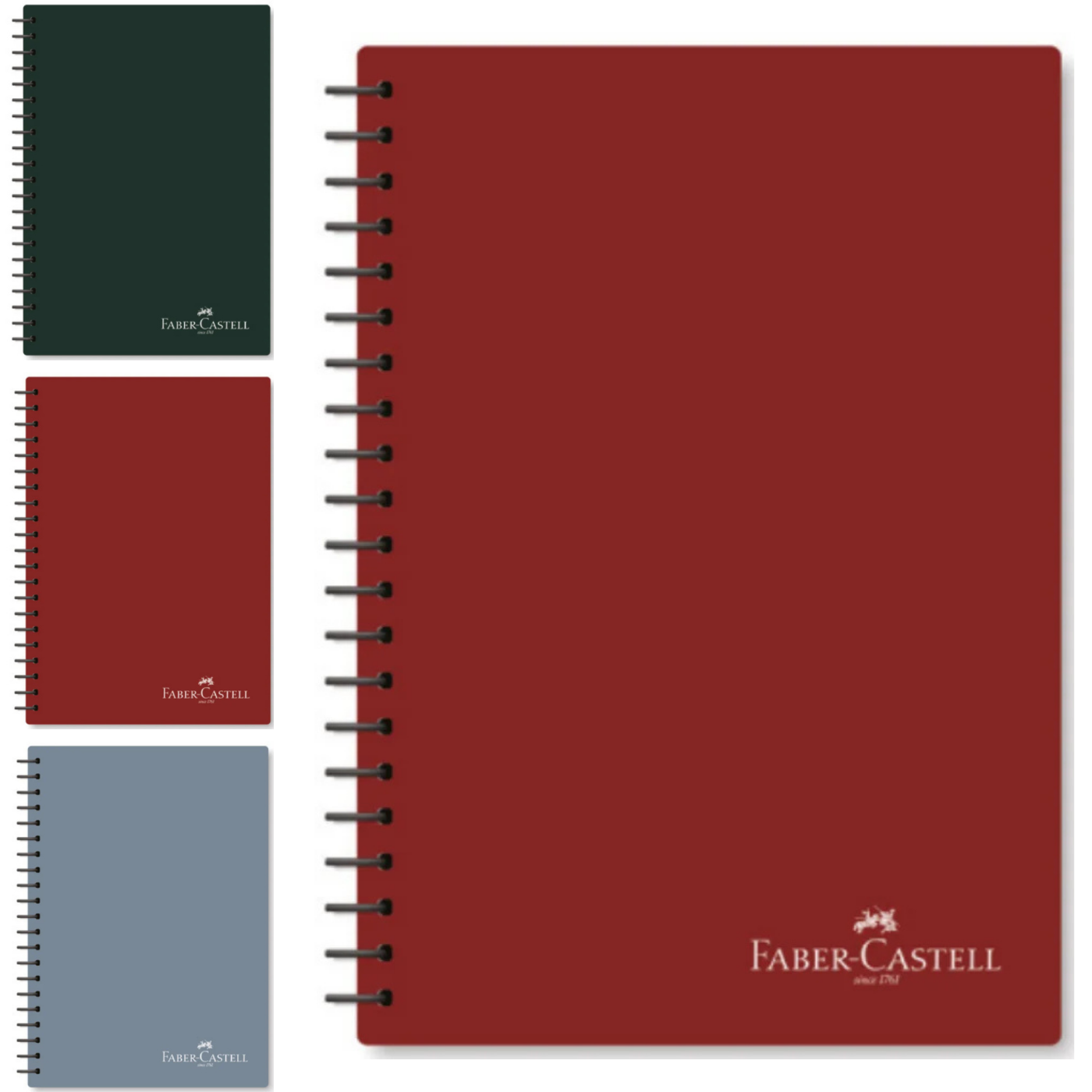 Faber-Castell A4 Koyu Renkler Spiralli PP Kapak Çizgili Defter