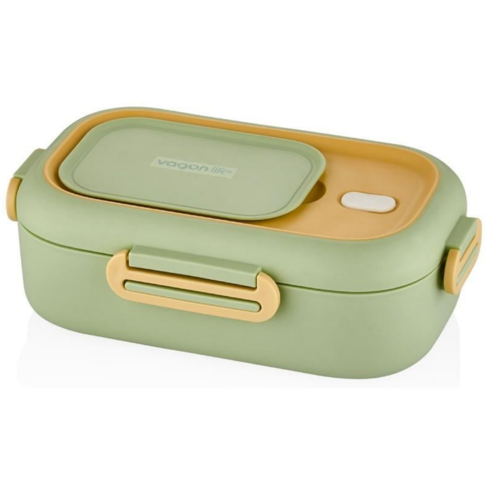 Vagonlife BL-2106 2 Bölmeli Paslanmaz Çelik Yemek Kabı Lunchbox 550 ml Beyaz