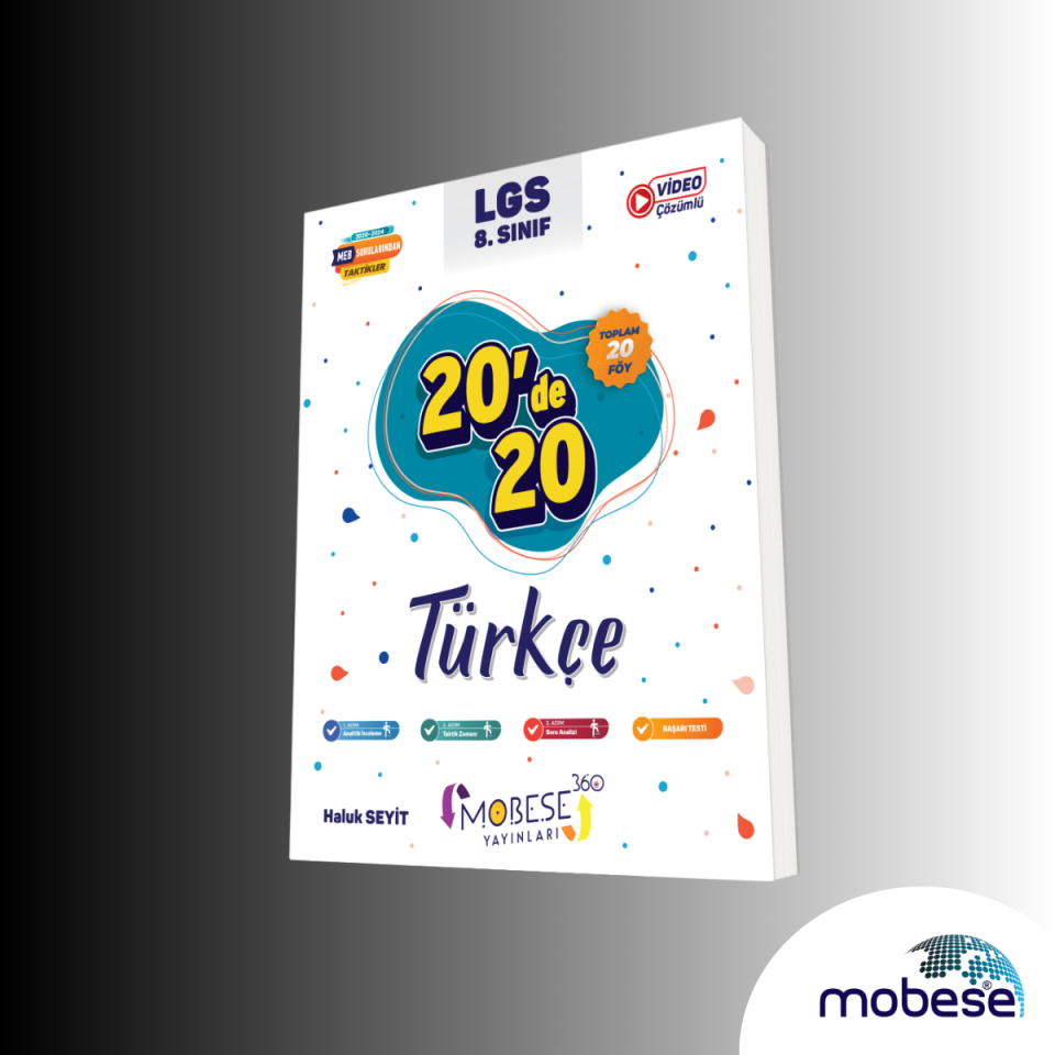 Mobese Yayınları Mobese 8.Sınıf 20'De 20 Türkçe Kitabı