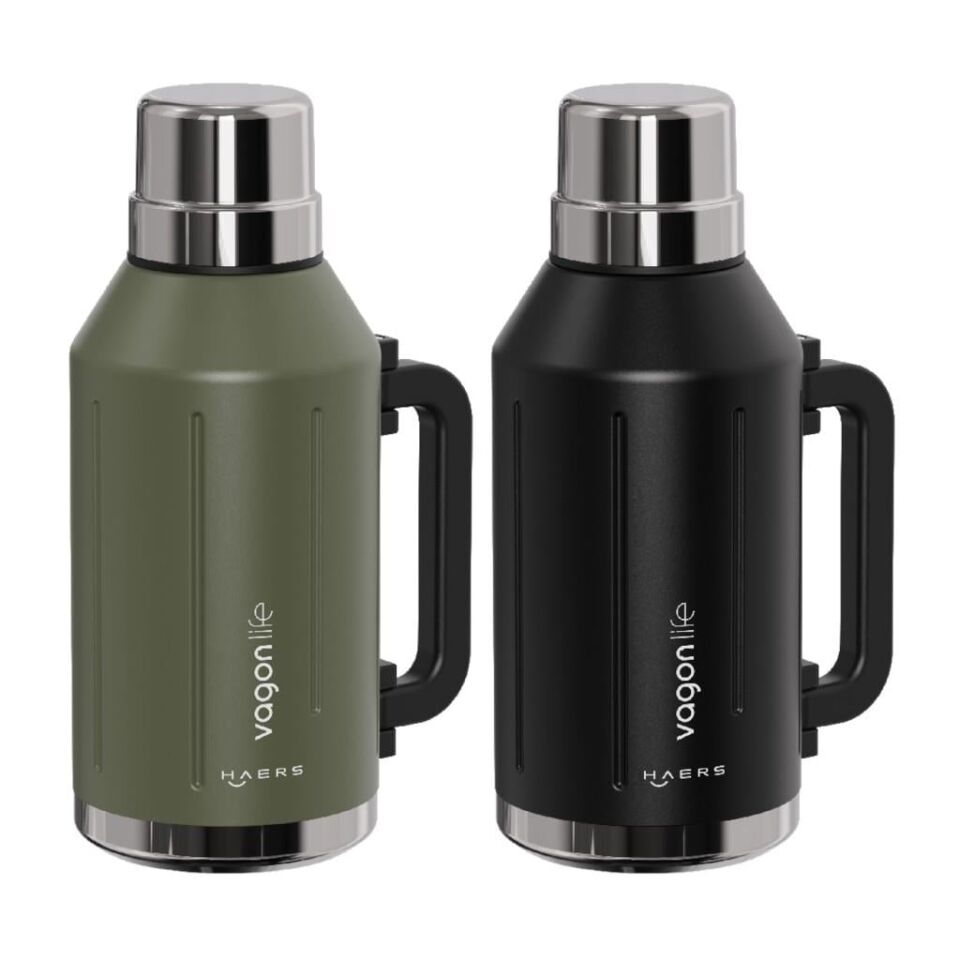Vagonlife VGN-1004 Kulplu Bardaklı Paslanmaz Çelik Termos 1200 ml