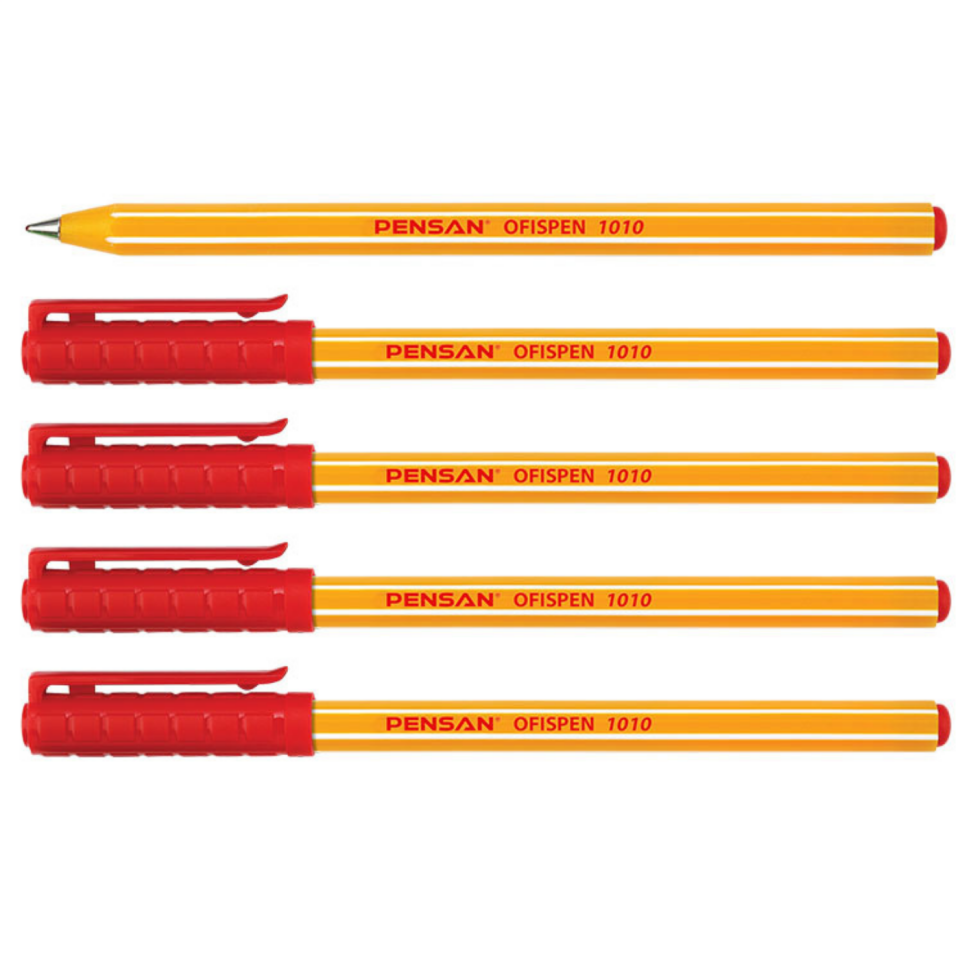 Pensan 1003 Triball Tükenmez Kalem Kırmızı 5'li Set