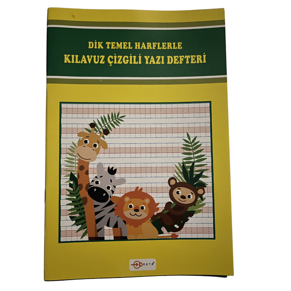 Nokta Dik Temel Harflerle Klavuz Çizgili Yazı Defteri Kelebek