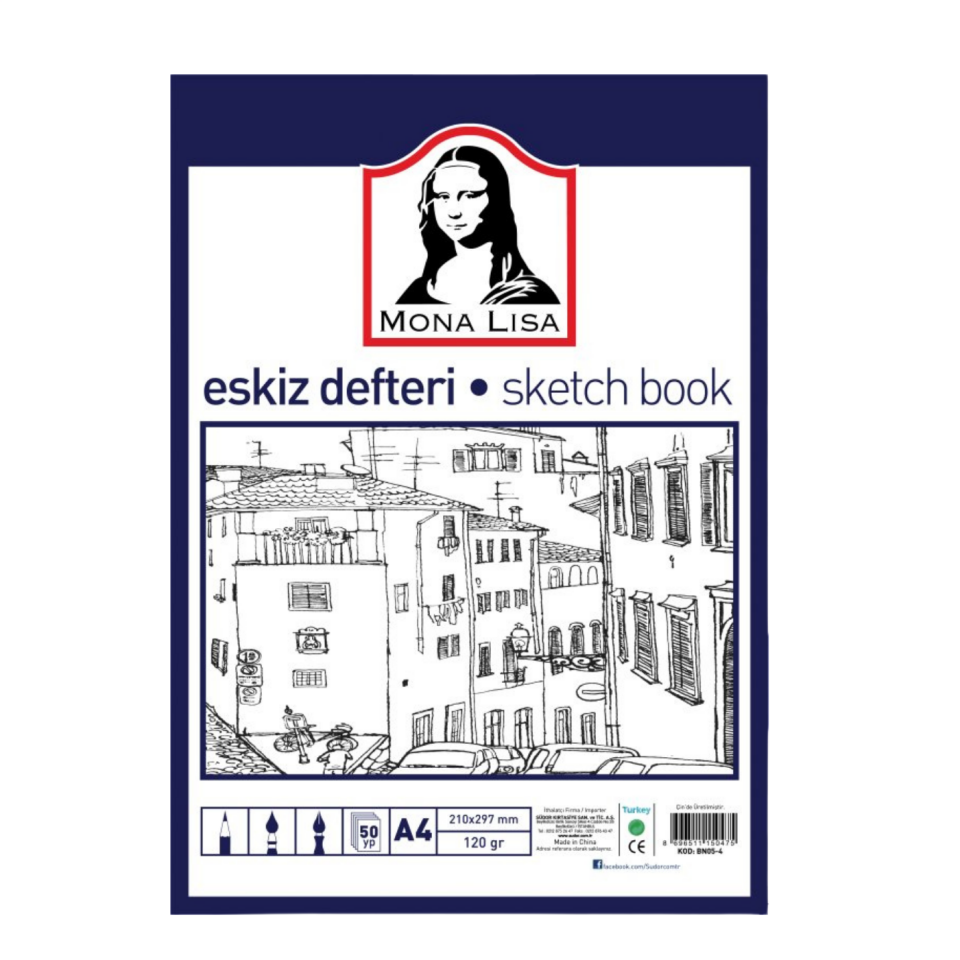 Monalisa A4 Eskiz Defteri 120gr 50 Yaprak 