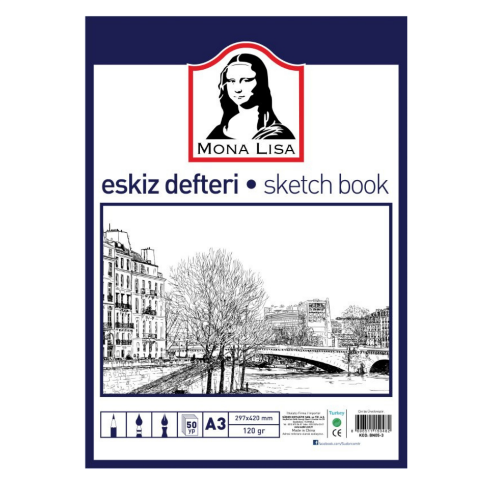 Monalisa A3 Eskiz Defteri 120gr 50 Yaprak