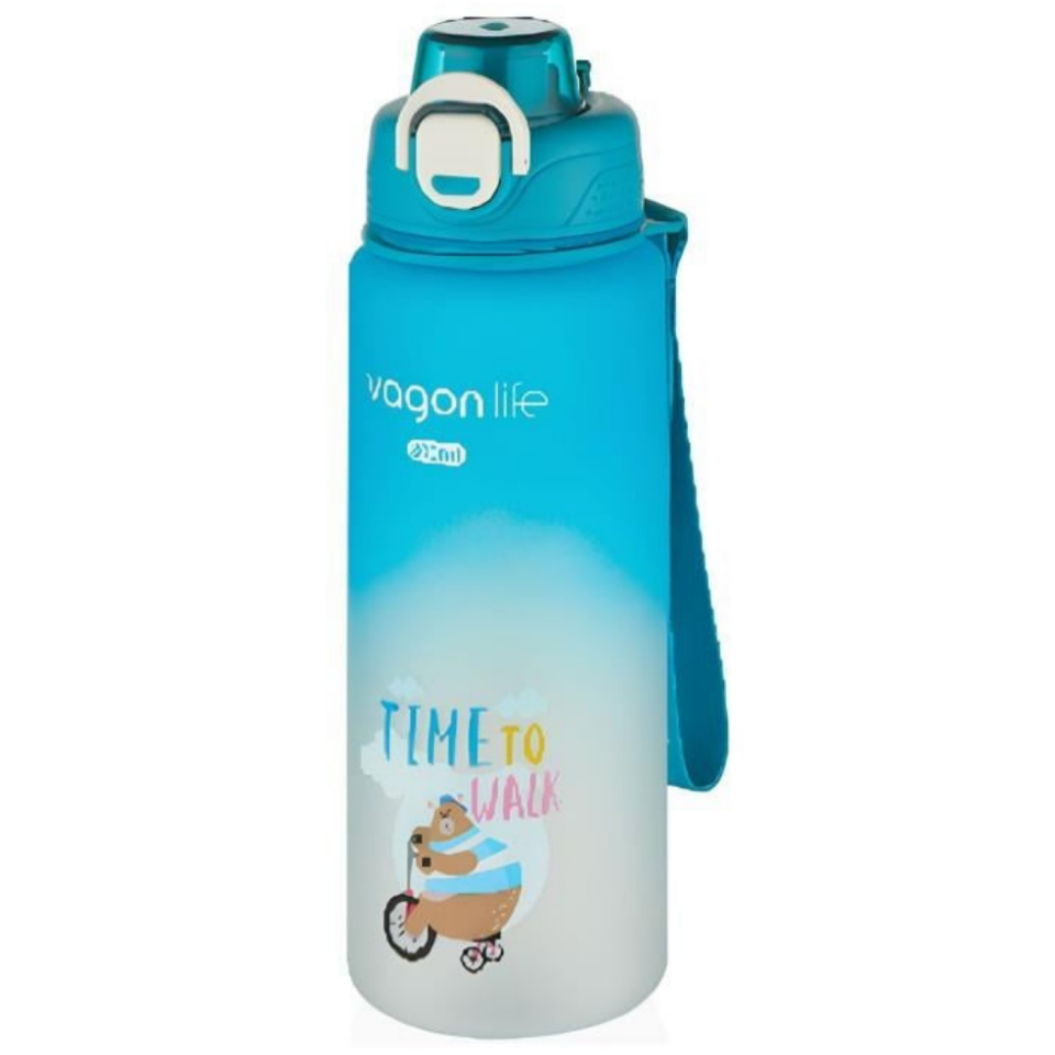 Vagonlife VGN-2352 Soft-Touch Sevimli Hayvan Figürlü Matara 800 ml Turkuaz