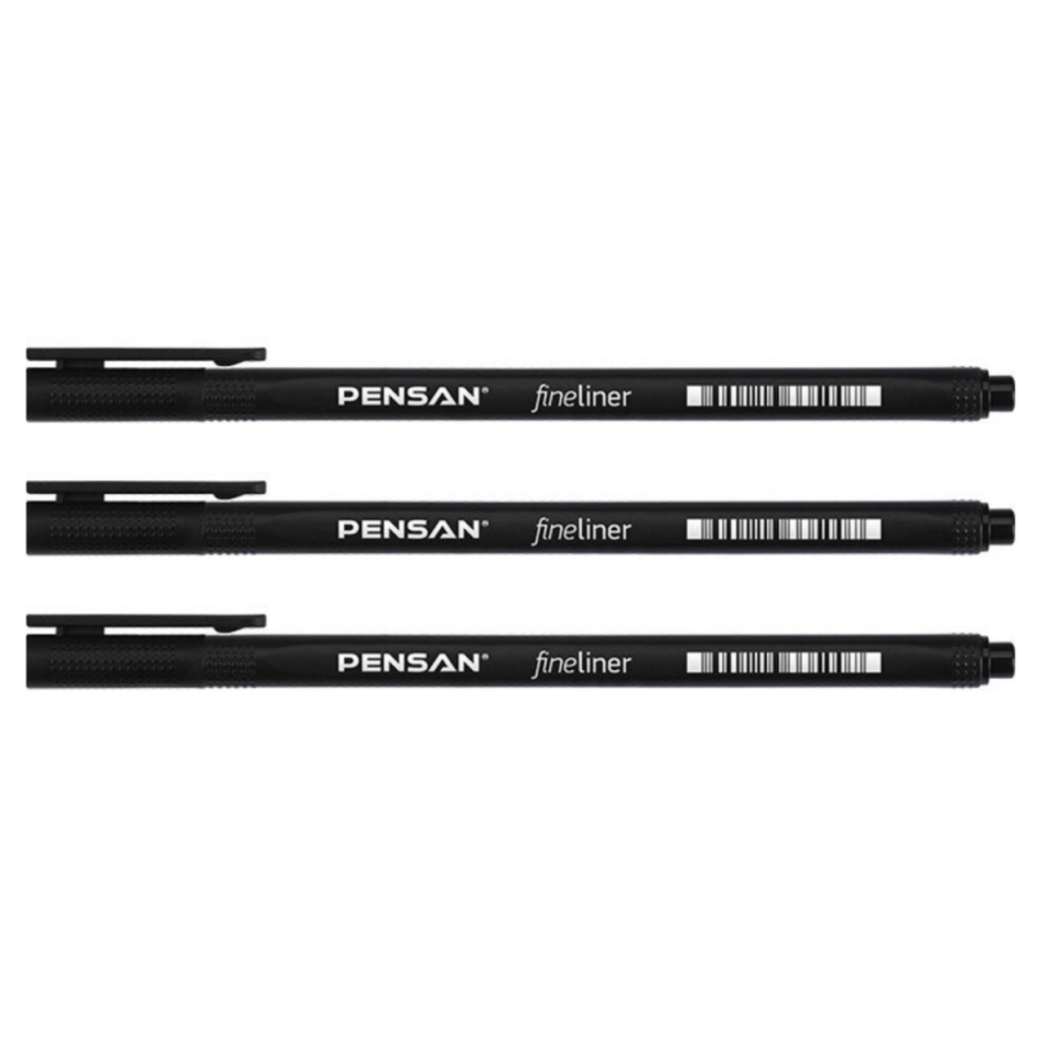 Pensan 6500 Fineliner Kalem 0.4 mm Siyah 3'lü