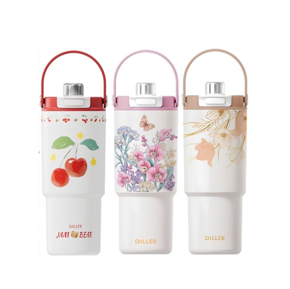 Diller D9505 Paslanmaz Çelik Desenli Termos 900 ml