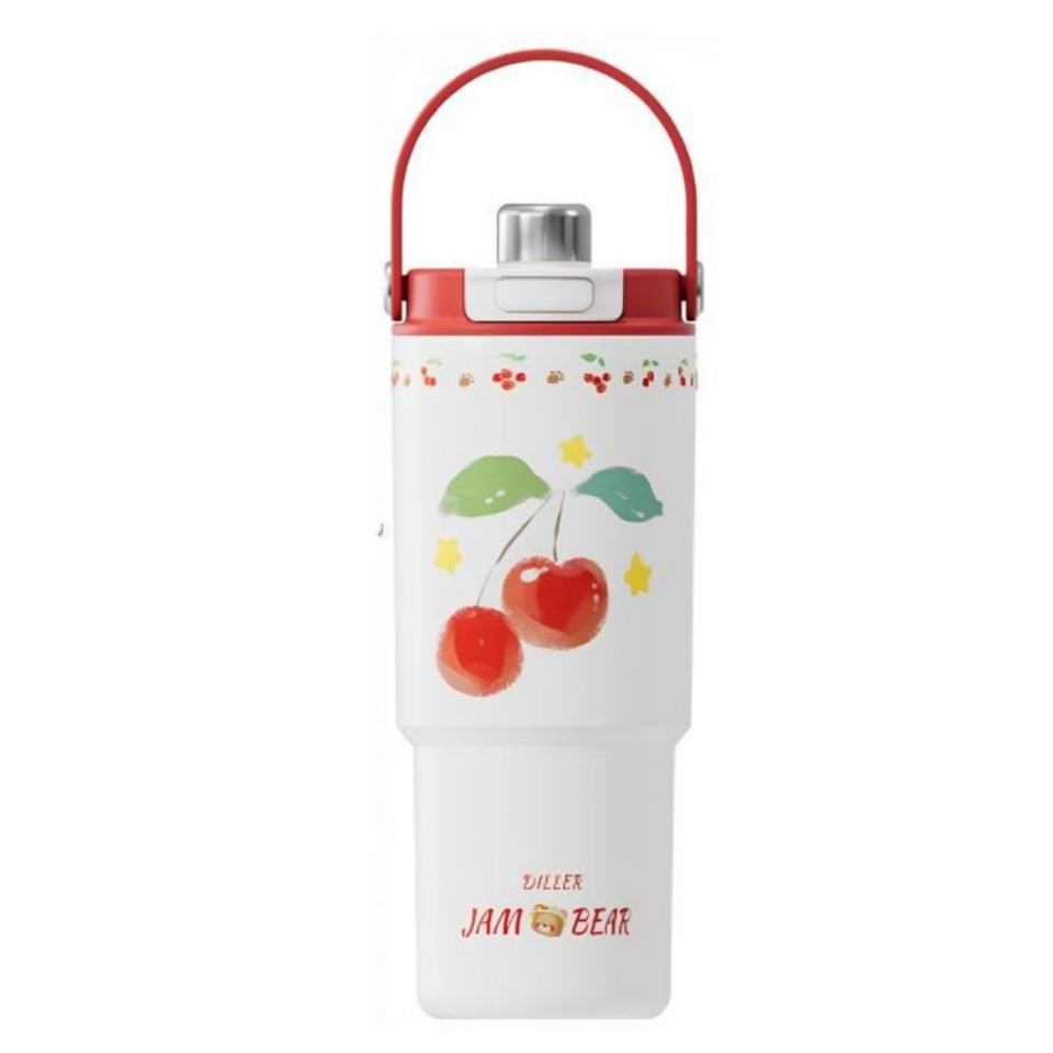 Dıller D9505 Paslanmaz Çelik Desenli Termos 900ml Kırmızı