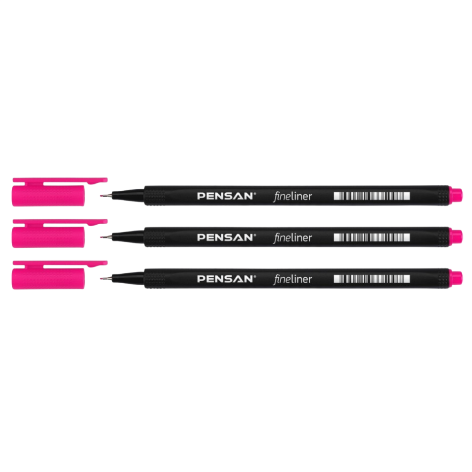 Pensan 6500 Finelier Kalem 0.4 mm Pembe 3'lü