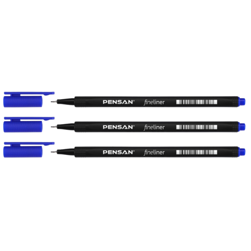 Pensan 6500 Fileliner Kalem 0.4 mm Mavi 3'lü
