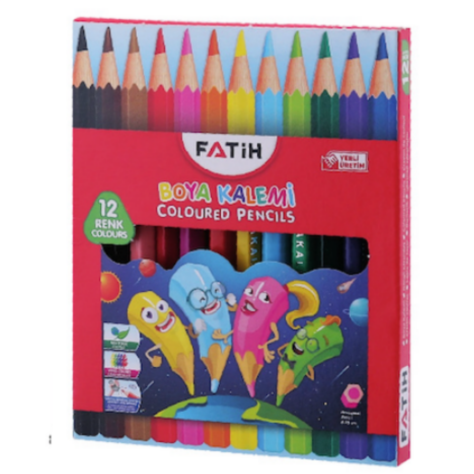 Fatih 33012 Kuru Boya 12 Renk Yarım Boy