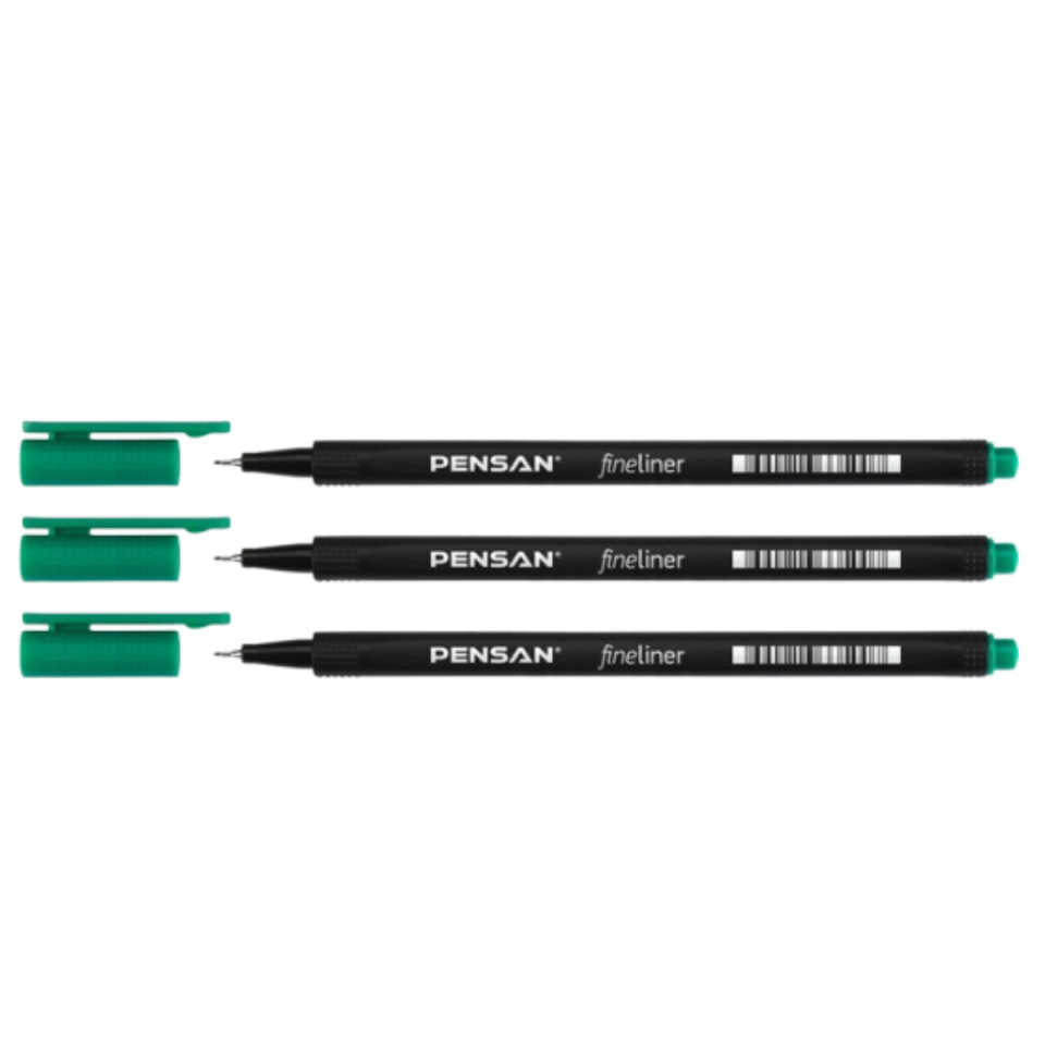 Pensan 6500 Finelier Kalem 0.4 mm Yeşil 3'lü