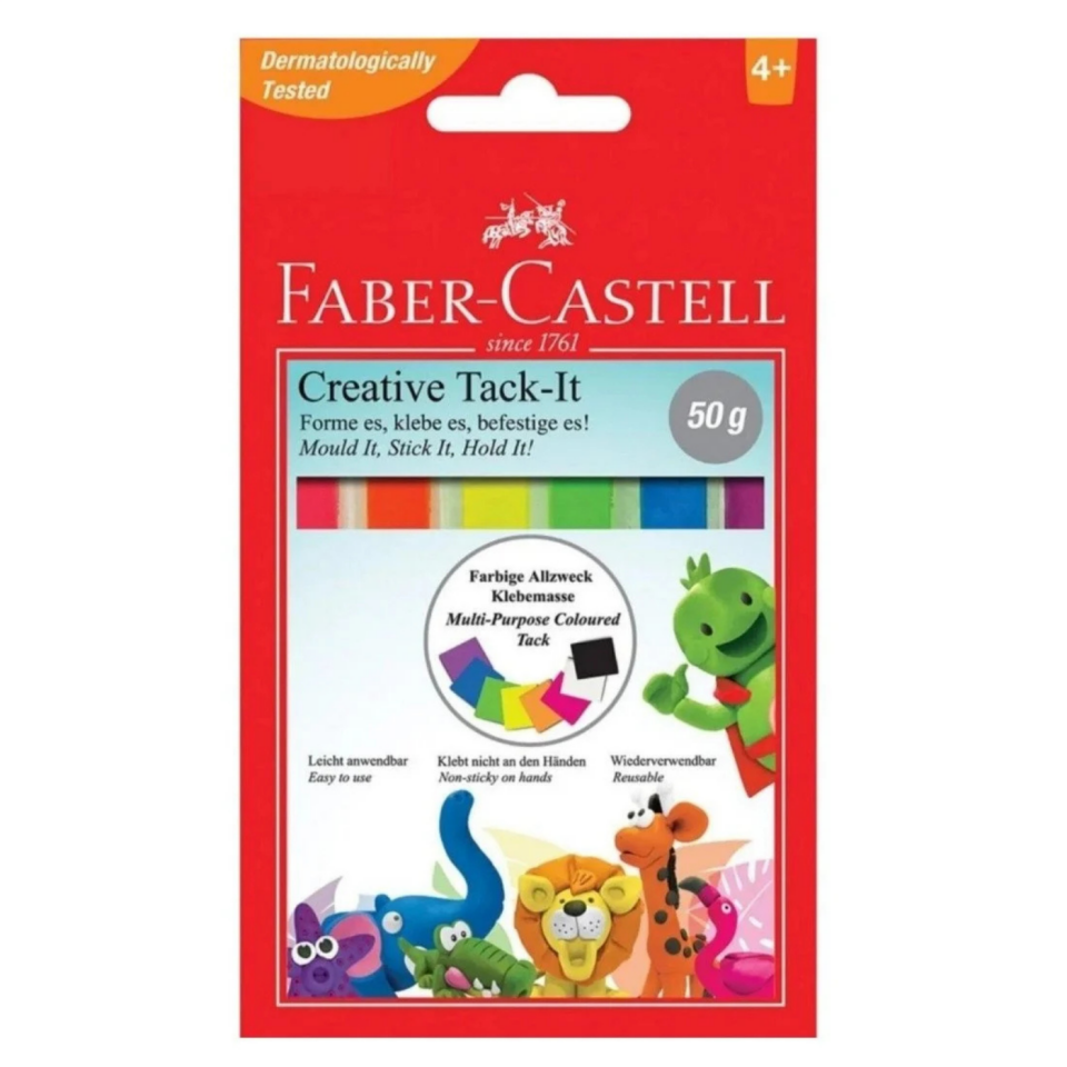 Faber-Castell Creative Tack-İt Hamur Yapıştırıcı Renkli 50 gr