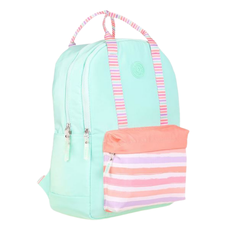 Kaukko Double Stripe Okul Sırt Çantası Mint K1767