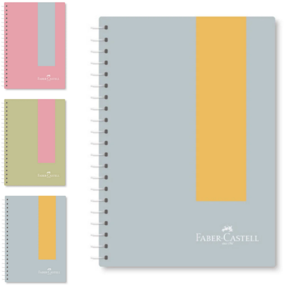 Faber-Castell A4 Pastel Spiralli PP Kapak Kareli Defter