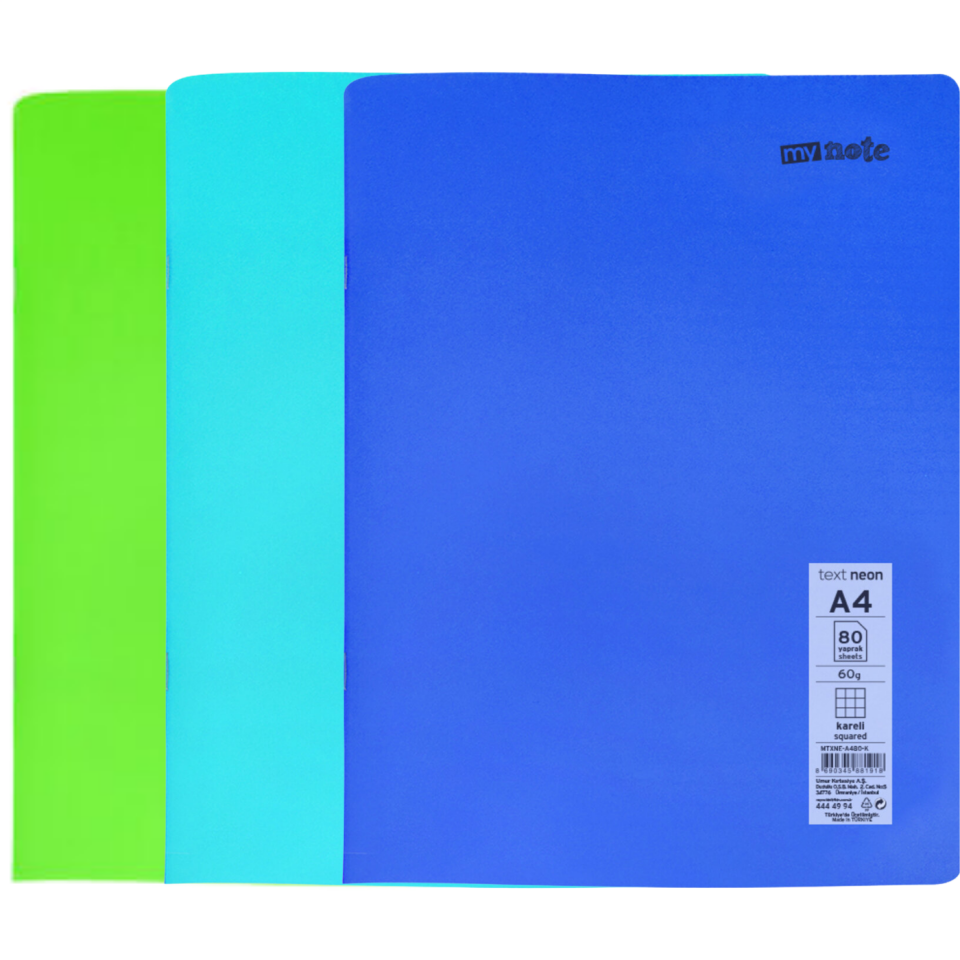 Mynote Text Neo Defter A4 80 Yp Kareli