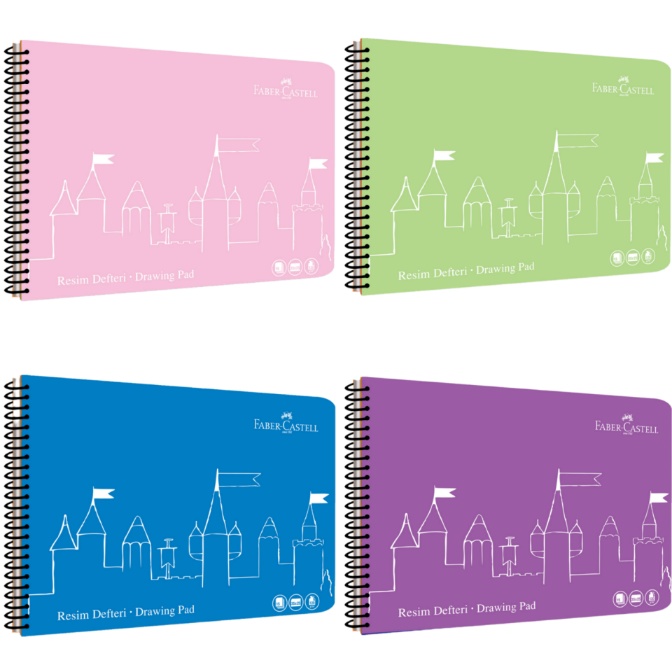 Faber-Castell 25x35 cm Spiralli PP Kapak Resim Defteri 30 Yaprak - 400036