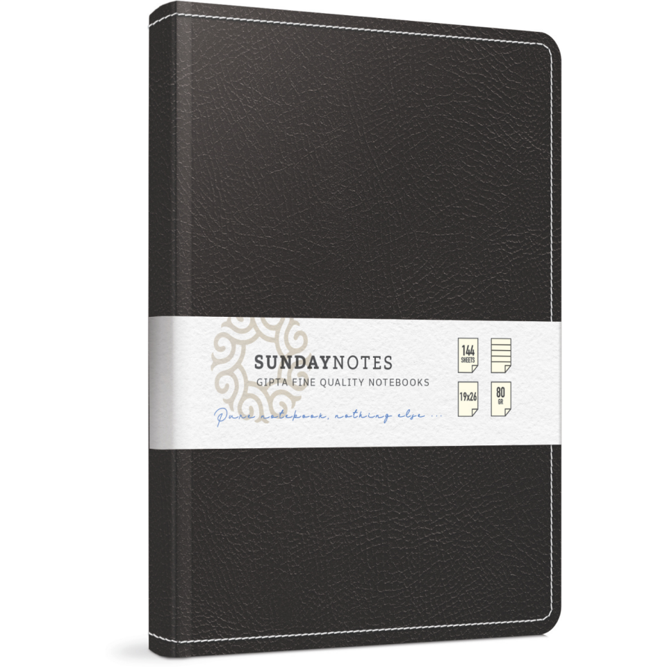 Gıpta 6065 Sunday Notes  17x24 Deri Kapak Çizgili Defter 140 Yaprak